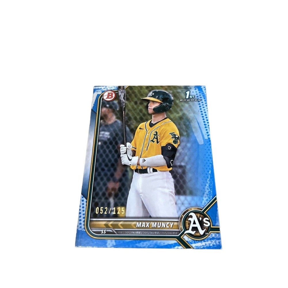 Max Muncy 2022 Bowman Blue Pattern 52/125 1st Bowman Paper Oakland Athletics